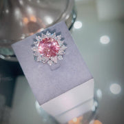 Pink Tourmaline Ring with a Halo of Diamonds - ForeverJewels Design Studio 8