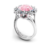 Pink Tourmaline Ring with a Halo of Diamonds - ForeverJewels Design Studio 8