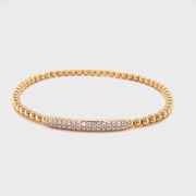 Stretchy yellow gold Diamond Bracelet