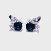 Blue lagoon Tourmaline &Diamond Earrings