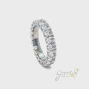 Eternity Ring set with 3.53ct Lab created oval Diamonds