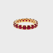 2.9carat Ruby Eternity ring in 18k yellow gold