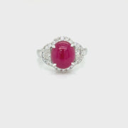 Cabochon Ruby & Diamond Ring