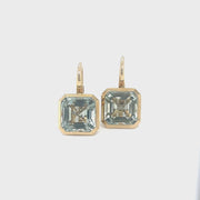 18k yellow gold Green Amethyst Earrings