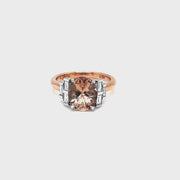 Peach Morganite Diamond Ring