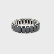 Eternity Ring 11.55ct Emerald cut  Black Diamonds