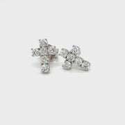 Cross Diamond studs in18k white gold