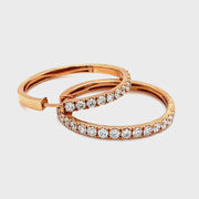 Diamond Hoops in 18k Rose Gold