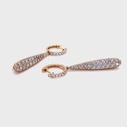 Elongated teardrop Diamond pave Earrings