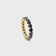 Black Diamond Eternity Ring – 18K Yellow Gold | 3.38ct