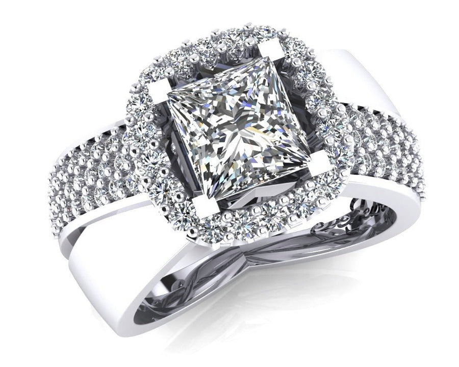 Princess Cut Diamond Crossover Ring - ForeverJewels Design Studio 8