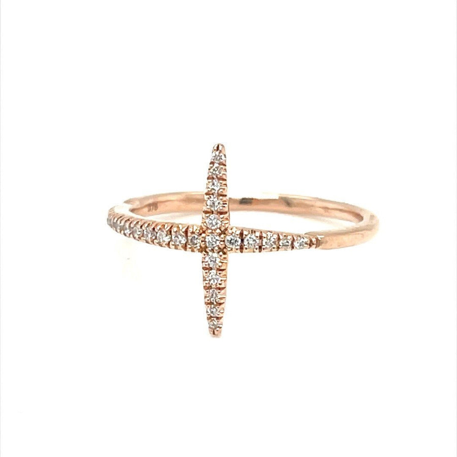 Rose Gold Diamond Cross Ring - ForeverJewels Design Studio 8