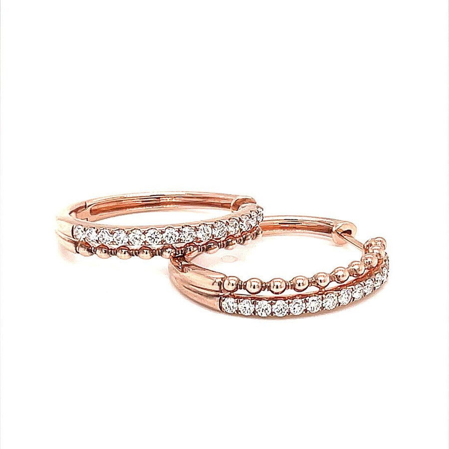 Rose Gold Diamond Hoops - ForeverJewels Design Studio 8