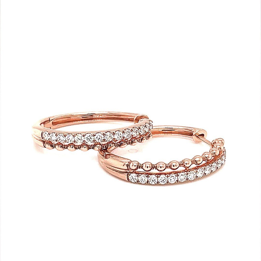 Rose Gold Diamond Hoops - ForeverJewels Design Studio 8