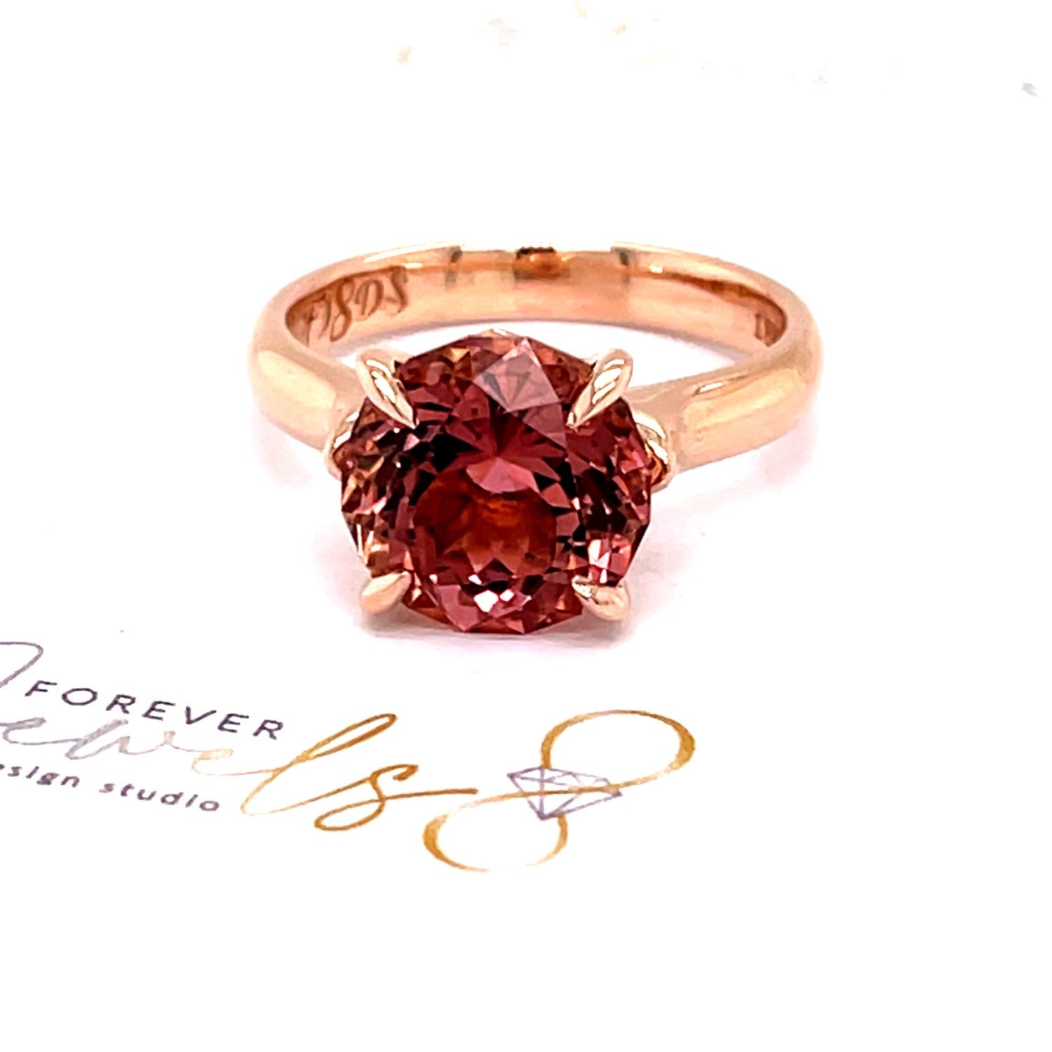 Rose Gold Pink Tourmaline Ring - ForeverJewels Design Studio 8