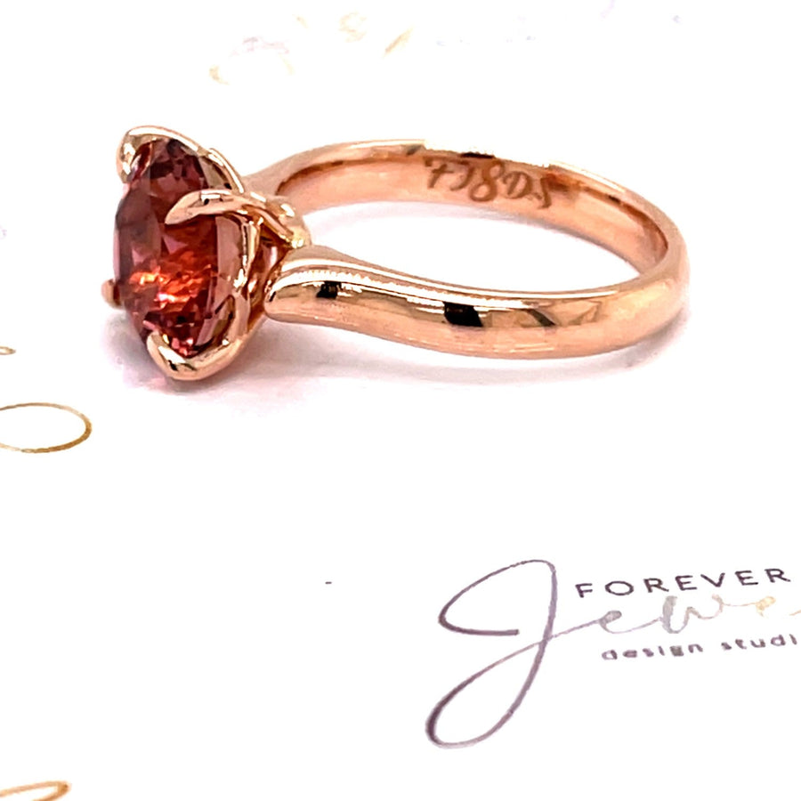 Rose Gold Pink Tourmaline Ring - ForeverJewels Design Studio 8