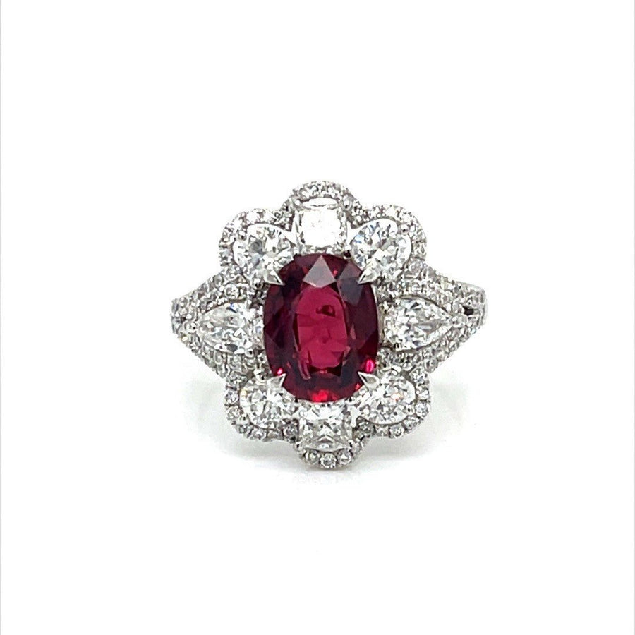 Ruby and Diamond Halo Ring - ForeverJewels Design Studio 8