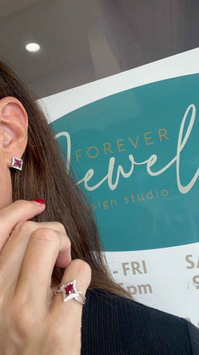 Ruby And Diamond white gold Earrings - ForeverJewels Design Studio 8