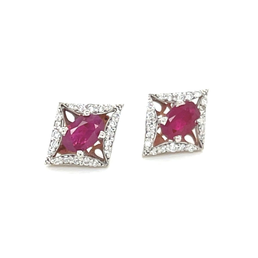 Ruby And Diamond white gold Earrings - ForeverJewels Design Studio 8