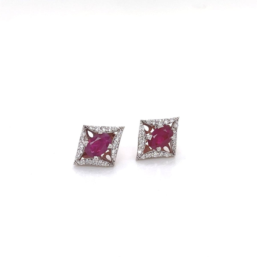 Ruby And Diamond white gold Earrings - ForeverJewels Design Studio 8