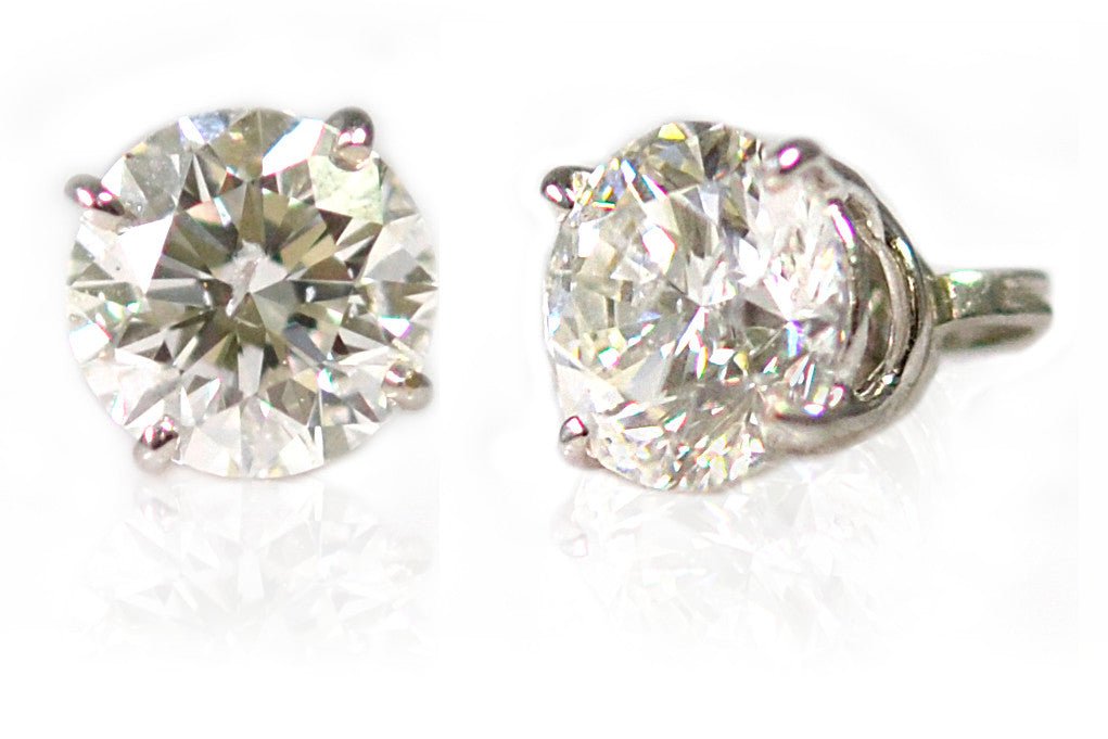 SOLD Wht Gold 2ct each FSI2 Diamond Stud Earrings - ForeverJewels Design Studio 8