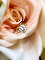 Solitaire Lab 1.8ct and Natural Diamond two tone Engagement Ring - ForeverJewels Design Studio 8