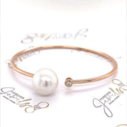 South Sea Pearl and Rose Gold Diamond Bangle - ForeverJewels Design Studio 8