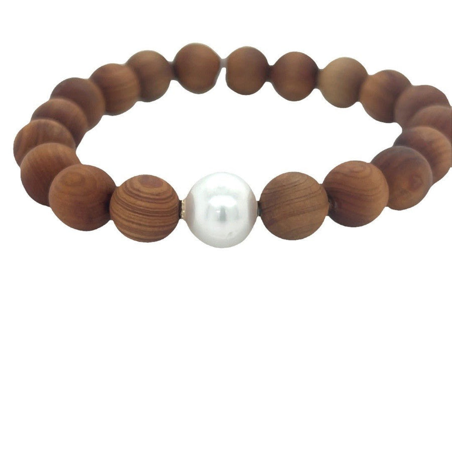 South Sea Pearl and Sandalwood beads Bracelet - ForeverJewels Design Studio 8