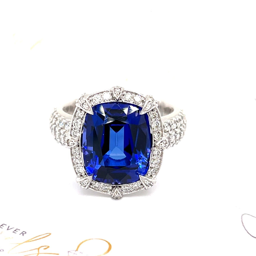 Tanzanite and Diamond Halo Ring - ForeverJewels Design Studio 8