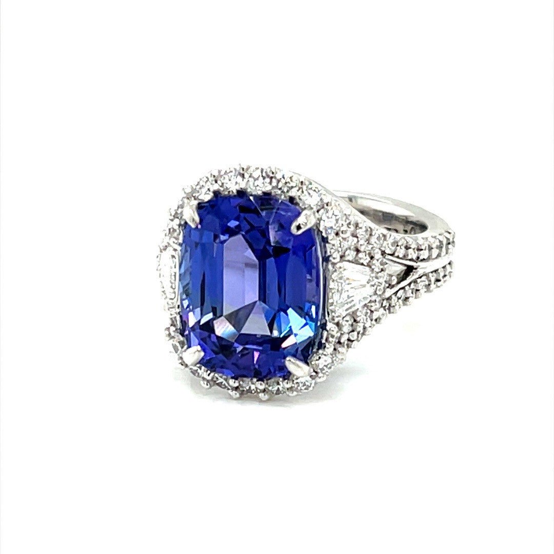 Tanzanite and Diamond Halo Ring - ForeverJewels Design Studio 8