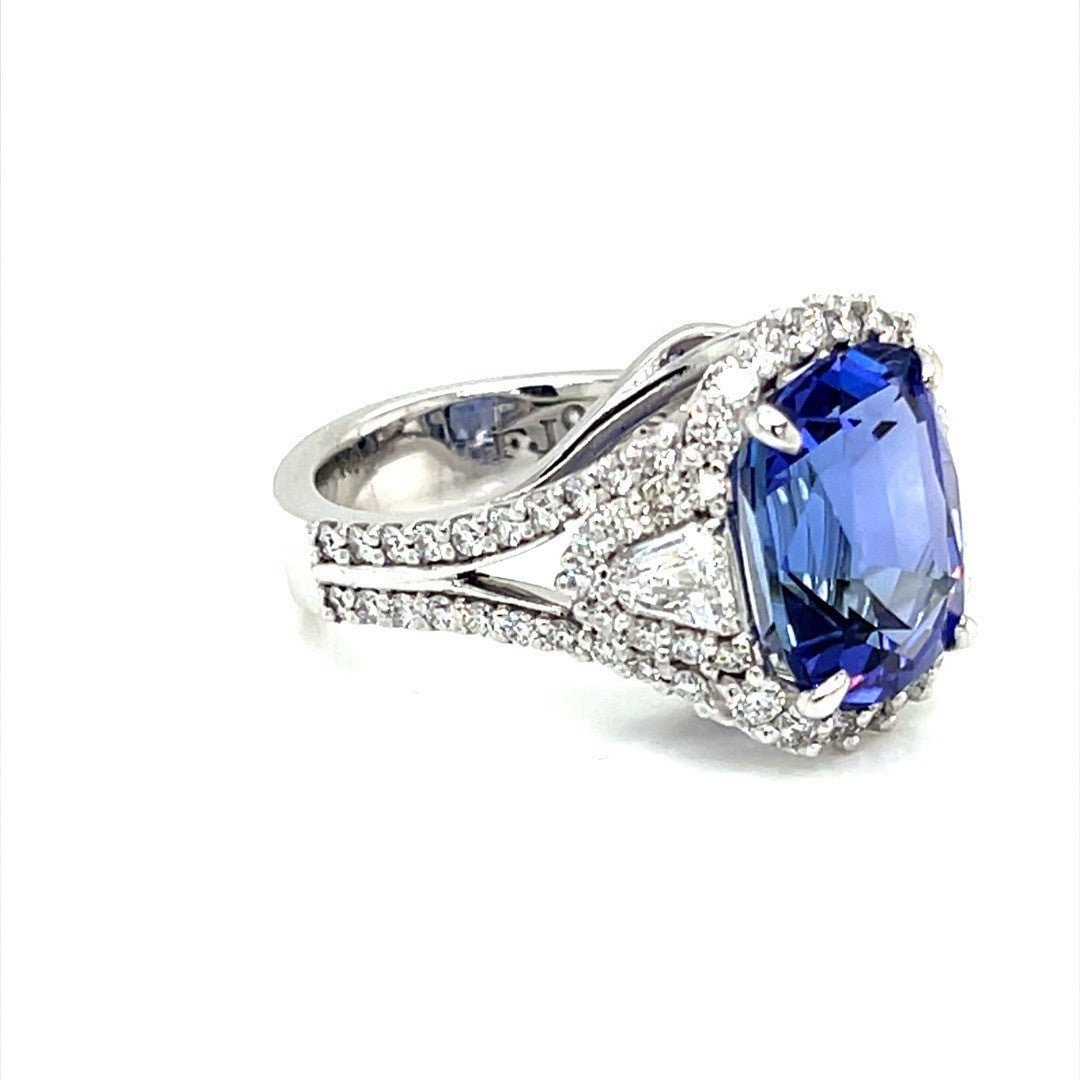 Tanzanite and Diamond Halo Ring - ForeverJewels Design Studio 8