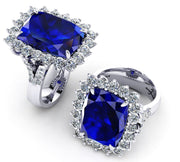 Tanzanite and diamond halo Ring - ForeverJewels Design Studio 8
