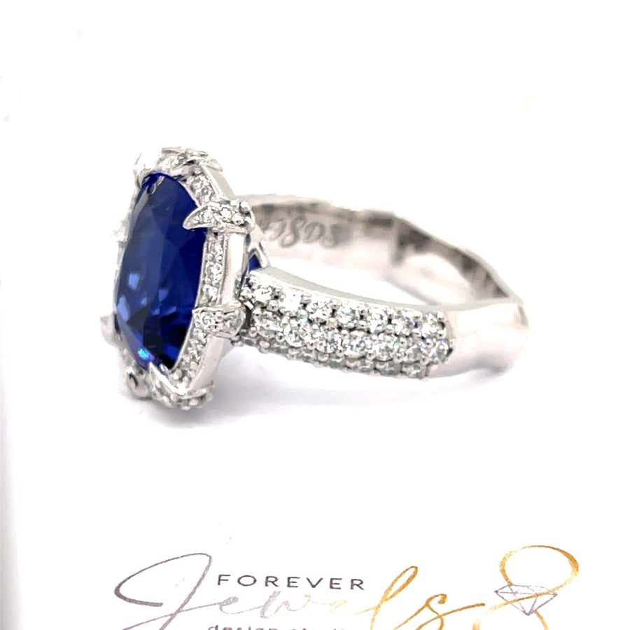 Tanzanite and Diamond Halo Ring - ForeverJewels Design Studio 8