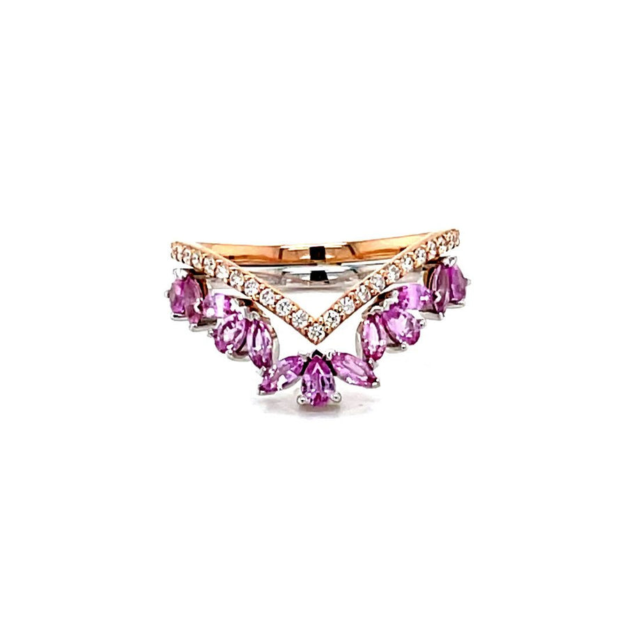 Tiara Pink Sapphires and Diamond Ring - ForeverJewels Design Studio 8