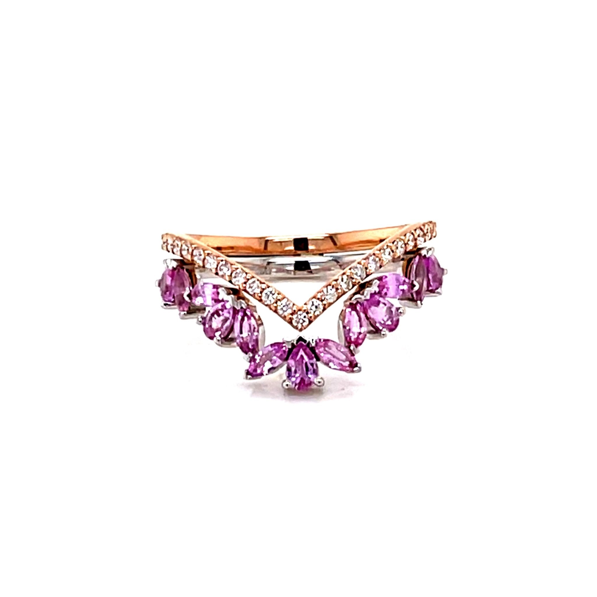 Tiara Pink Sapphires and Diamond Ring - ForeverJewels Design Studio 8
