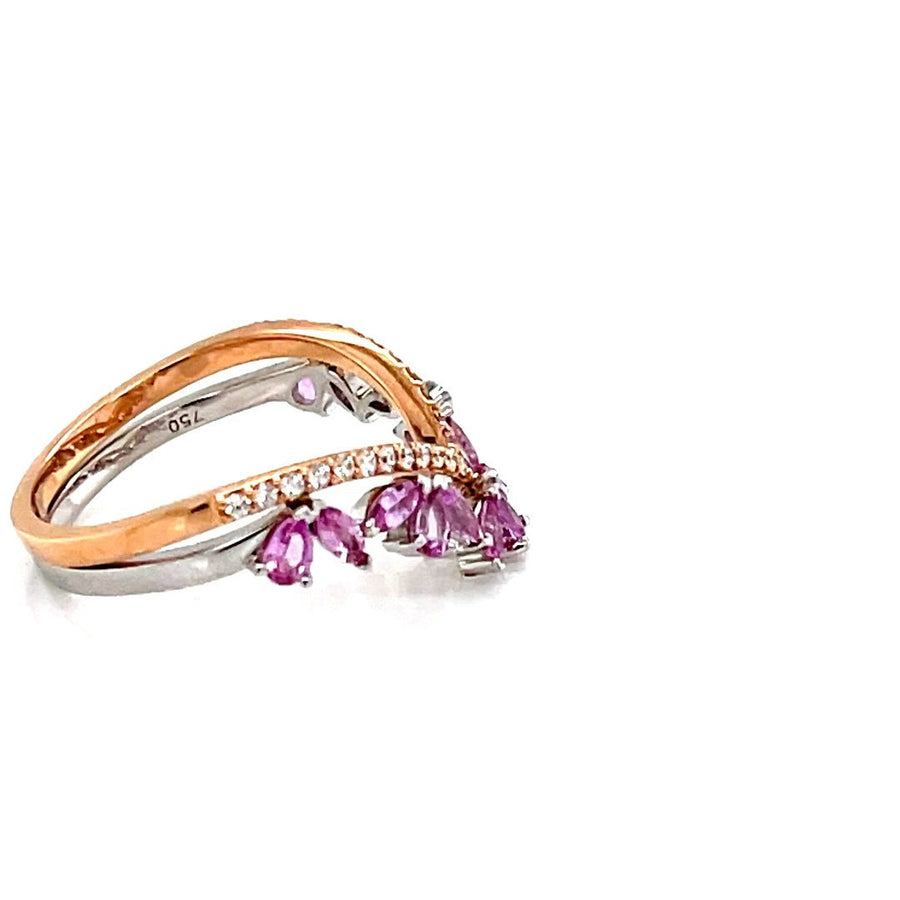 Tiara Pink Sapphires and Diamond Ring - ForeverJewels Design Studio 8