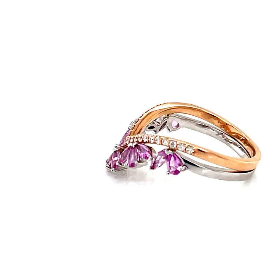 Tiara Pink Sapphires and Diamond Ring - ForeverJewels Design Studio 8