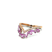 Tiara Pink Sapphires and Diamond Ring - ForeverJewels Design Studio 8