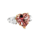 Trilogy Heart Pink Tourmaline and Diamond Ring - ForeverJewels Design Studio 8