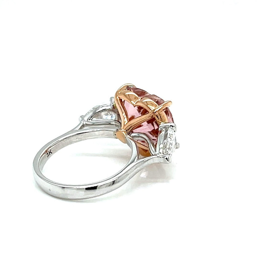 Trilogy Heart Pink Tourmaline and Diamond Ring - ForeverJewels Design Studio 8