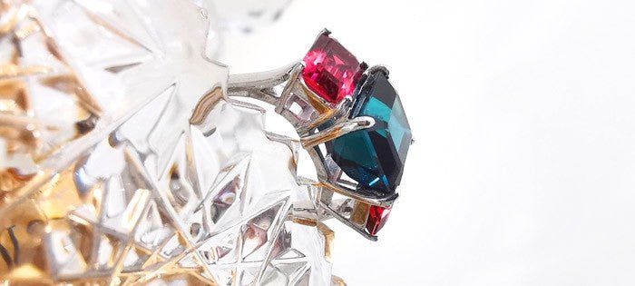 Trilogy indicolite and pink tourmaline ring - ForeverJewels Design Studio 8