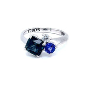 Trilogy Tanzanite, Green Sapphire and Diamond Ring - ForeverJewels Design Studio 8