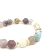 Violet Jade, Coober Pedy Opal & Jasper gold beads Bracelet - ForeverJewels Design Studio 8