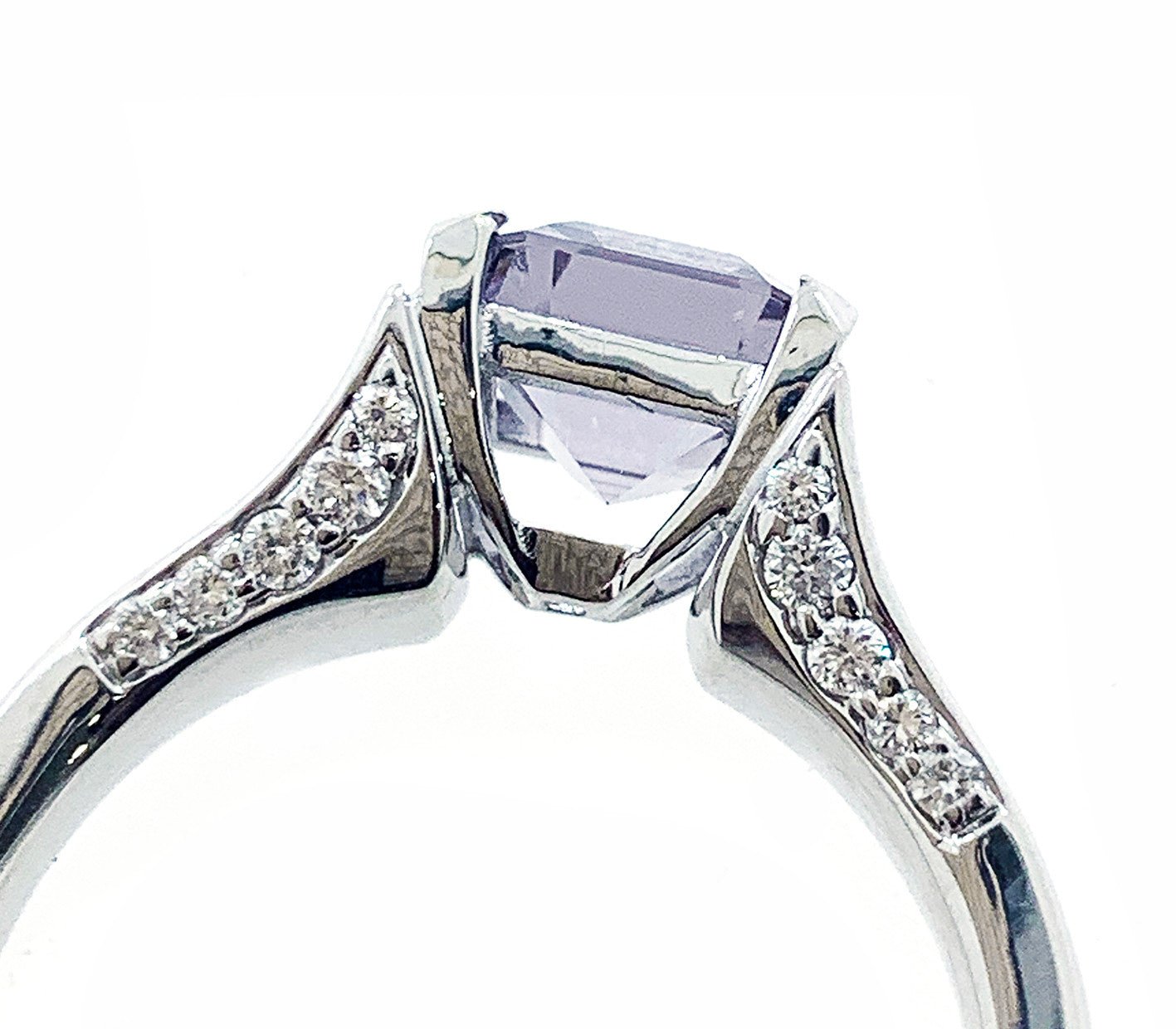 Violet Spinel Dress Ring with Baguette Diamonds - ForeverJewels Design Studio 8