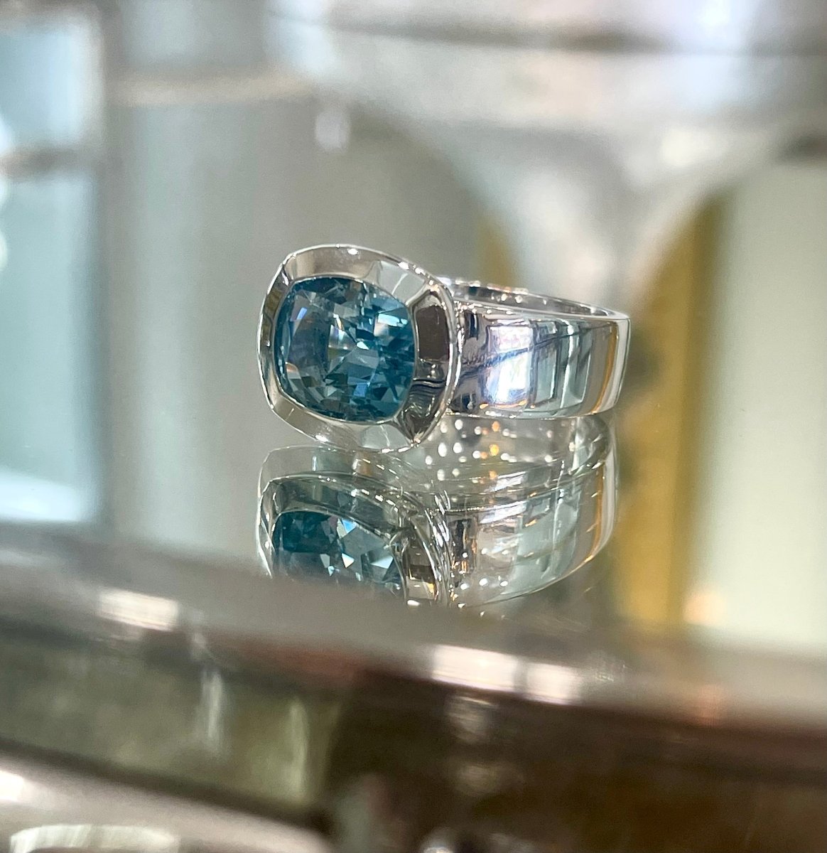 White Gold Aquamarine Ring - ForeverJewels Design Studio 8