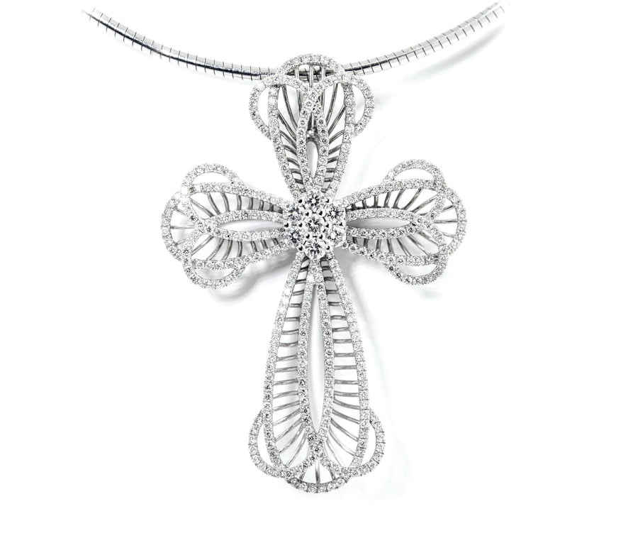 White Gold Diamond Cross Pendant - ForeverJewels Design Studio 8