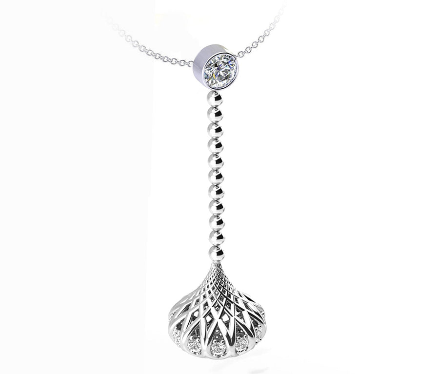 White Gold Diamond Drop Pendant - ForeverJewels Design Studio 8