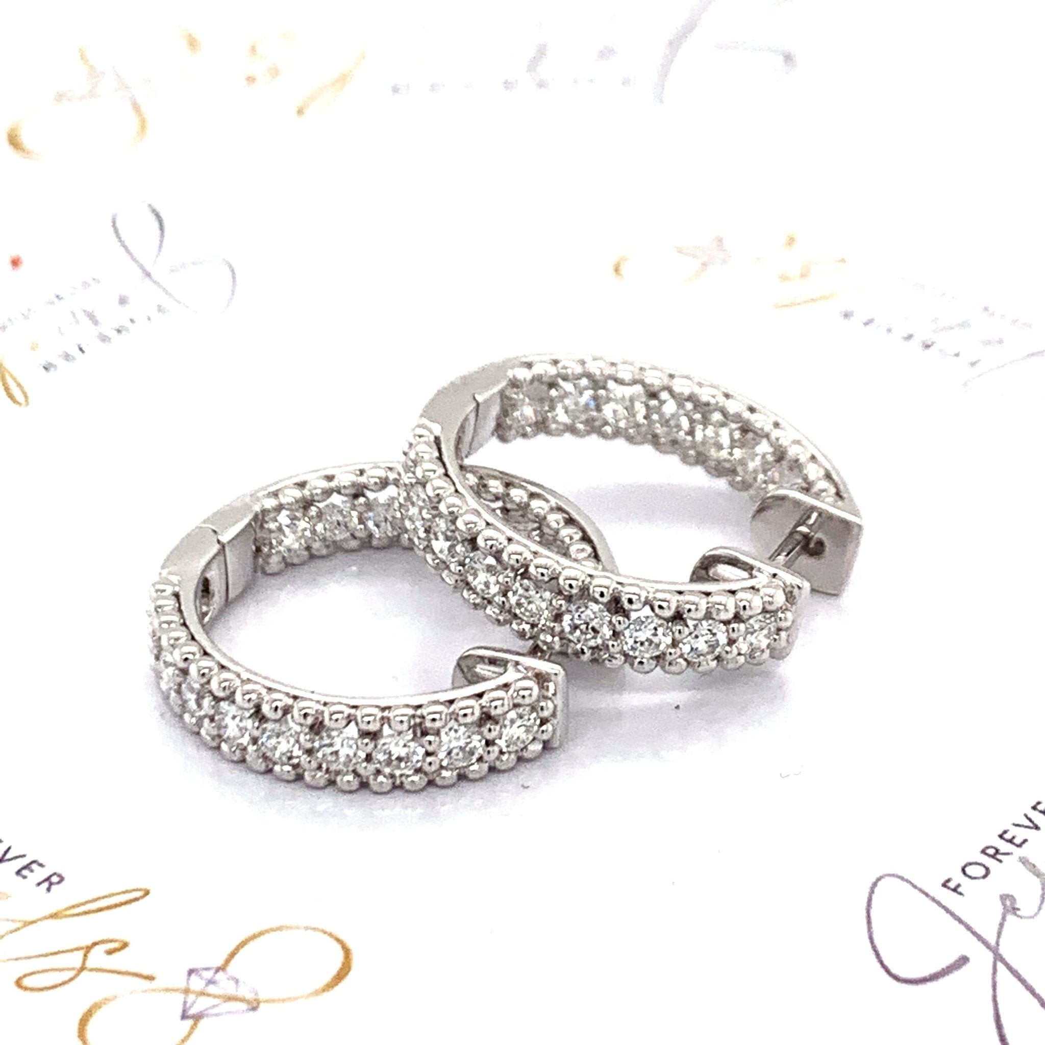 White gold Diamond Hoops - ForeverJewels Design Studio 8