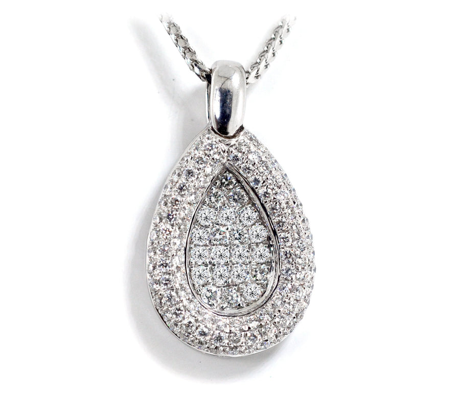 White Gold Pave Diamond Pendant - ForeverJewels Design Studio 8