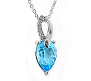 White Gold Pear Cut Topaz Pendant with Diamonds - ForeverJewels Design Studio 8